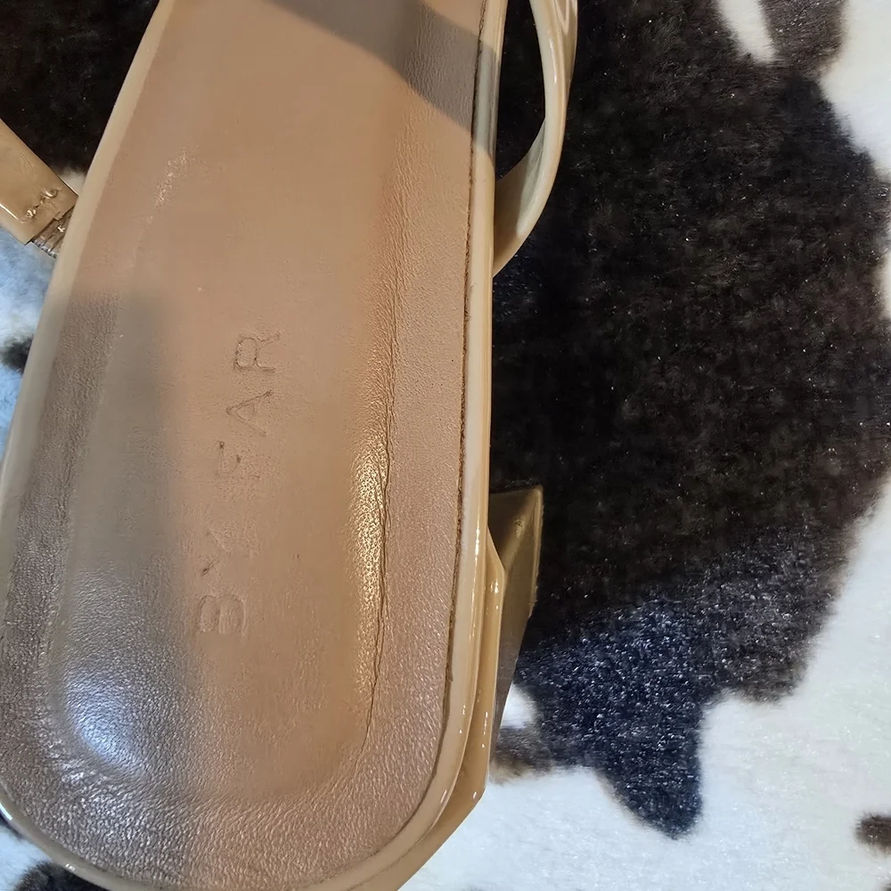 BY FAR Patent Beige Double Strap Sandals - Picture 8 of 12